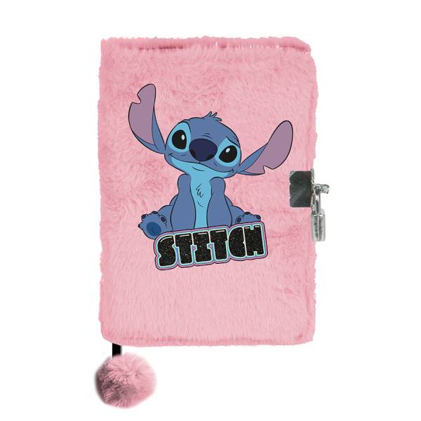 Stitch plüss napló lakattal - rózsaszín