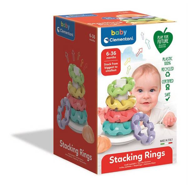 Baby Clementoni színes gyűrűpiramis - pasztell