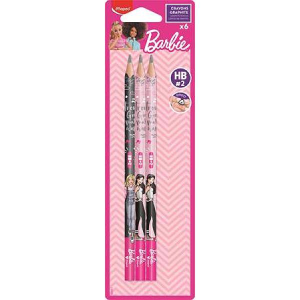 Maped háromszög grafitceruza radírral 6 db-os - Barbie