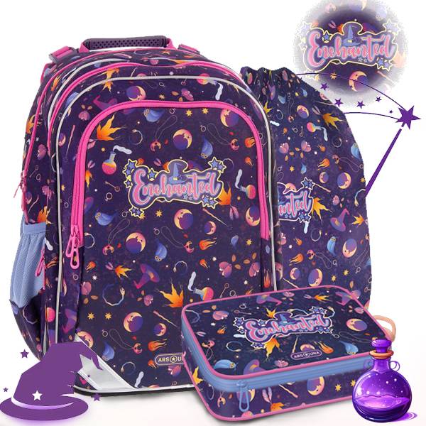 Ars Una iskolatáska, hátizsák SZETT 3 részes - Enchanted