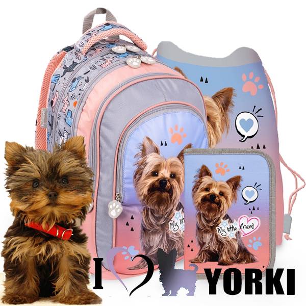 My Little Friend kutyás iskolatáska, hátizsák SZETT - Grey Yorki