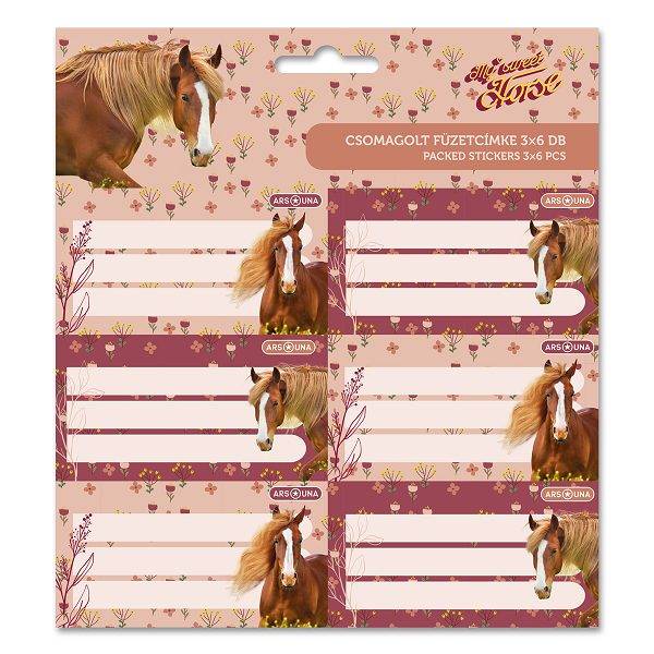Ars Una füzetcímke 3x6 db-os - My Sweet Horse