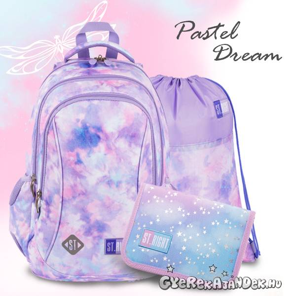 St. Right iskolatáska, hátizsák 39cm SZETT - Pastel Dream