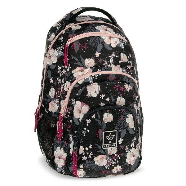 Ars Una iskolatáska, hátizsák – Flowery Black 2