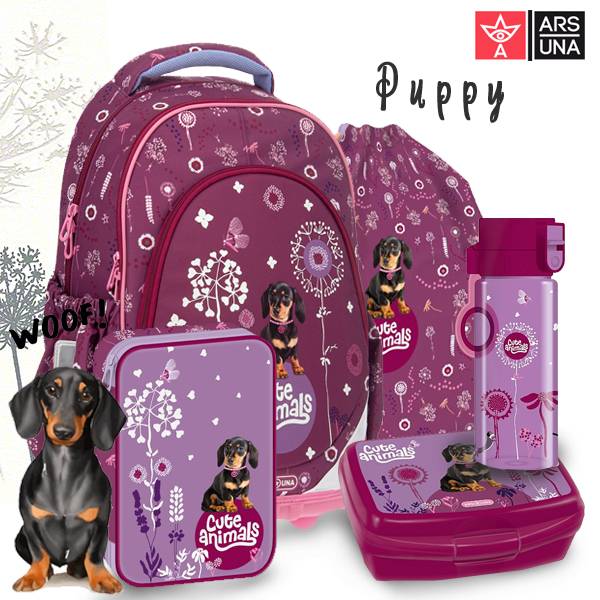 Ars Una kutyás iskolatáska 5 részes SZETT -Puppy