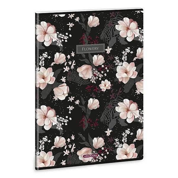Ars Una kockás füzet A4 – Flowery Black