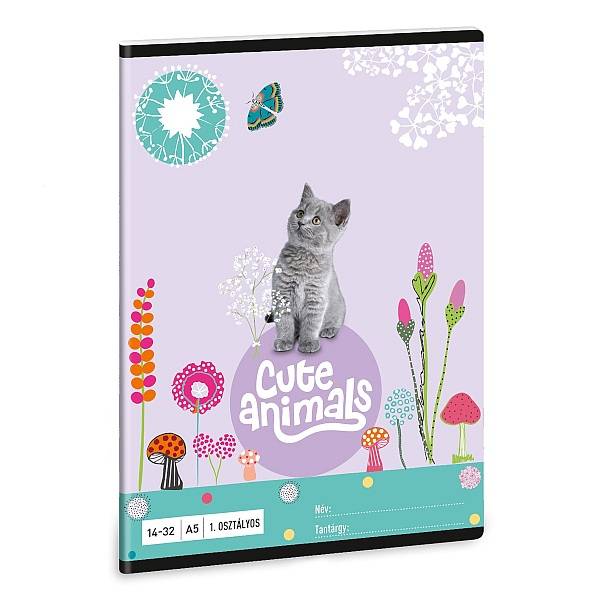 Ars Una A5-ös sima füzet – Cuki állatok – Kitten
