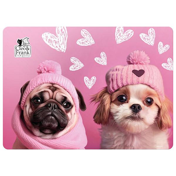 Cleo & Frank kutyás asztali alátét - Hearts