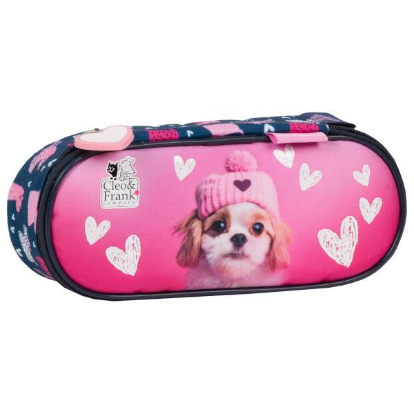 Cleo és Frank kutyás ovális tolltartó - Hearts