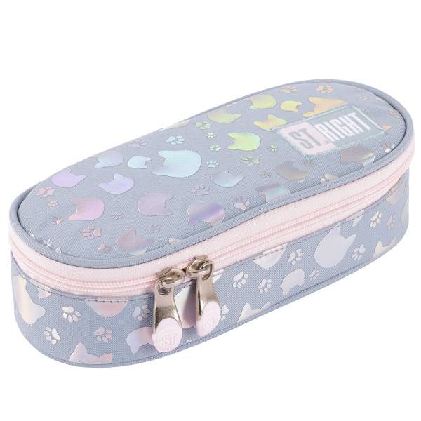 St. Right ovális cicás tolltartó – Silver Cats