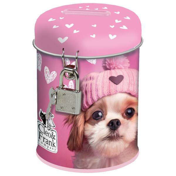 Cleo & Frank kutyás persely lakattal - Hearts 