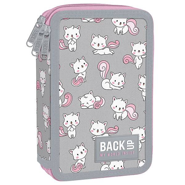 BackUp 3 emeletes cicás tolltartó, felszerelt – Grey