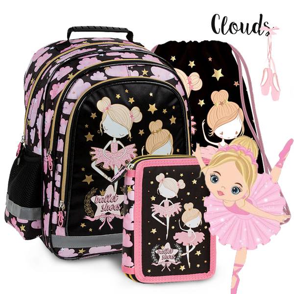 Balerinás iskolatáska hátizsák SZETT – Clouds