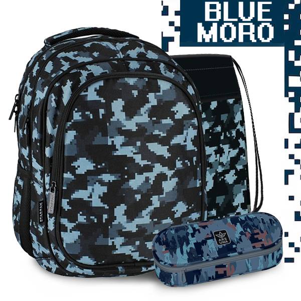 Starpak terepmintás iskolatáska, hátizsák SZETT – Blue Moro