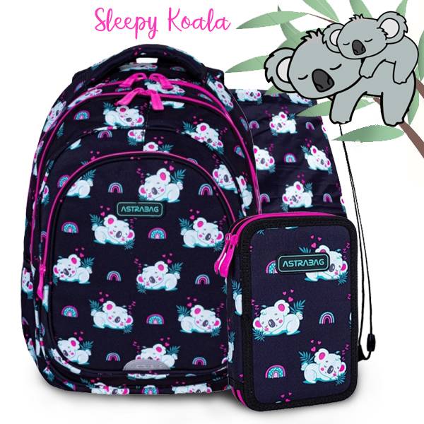 Astra ergonomikus iskolatáska, hátizsák SZETT – Sleepy Koala