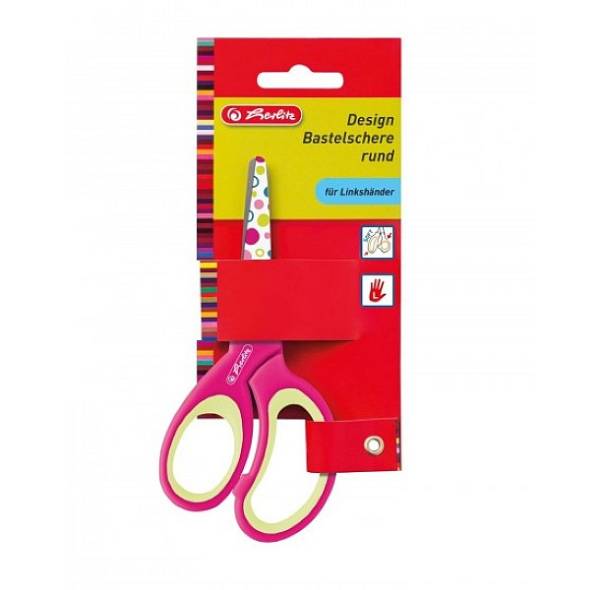 Herlitz tompa gyerekolló balkezes 13 cm – rózsaszín