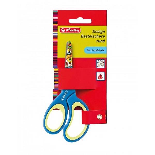 Herlitz tompa gyerekolló balkezes 13 cm – kék mintás