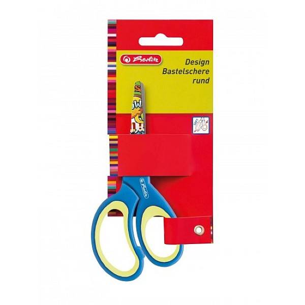 Herlitz tompa gyerekolló 13 cm – kék mintás