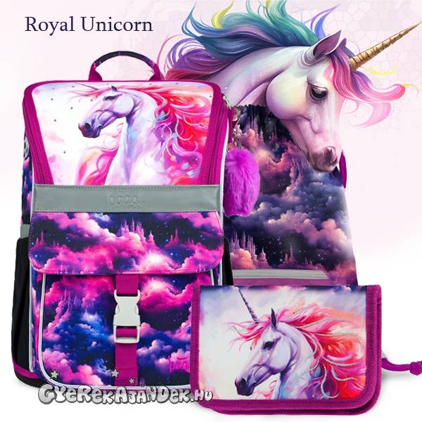BAAGL unikornisos iskolatáska SZETT - Royal Unicorn