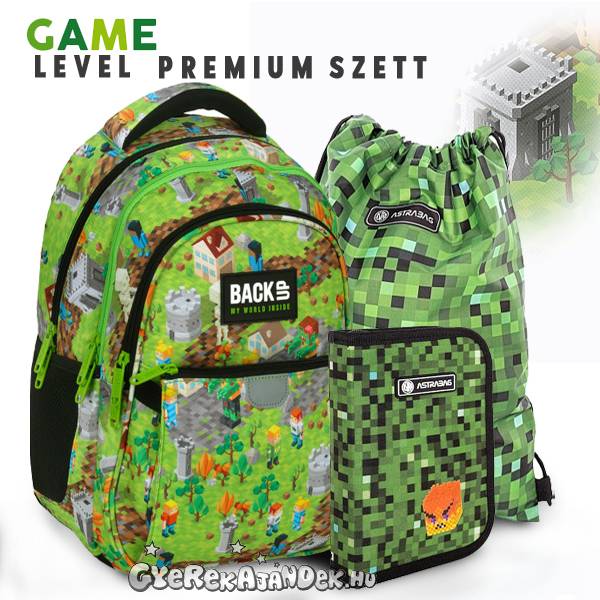 BackUp iskolatáska hátizsák SZETT - Game Level III.