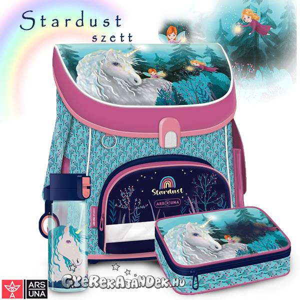 Ars Una unikornisos iskolatáska 3 részes SZETT kulaccsal - Stardust