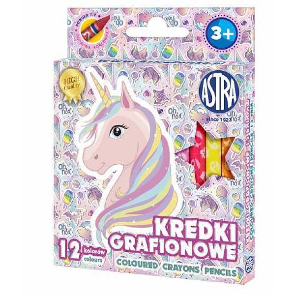 Astra zsírkréta készlet 12 db-os – Unikornis