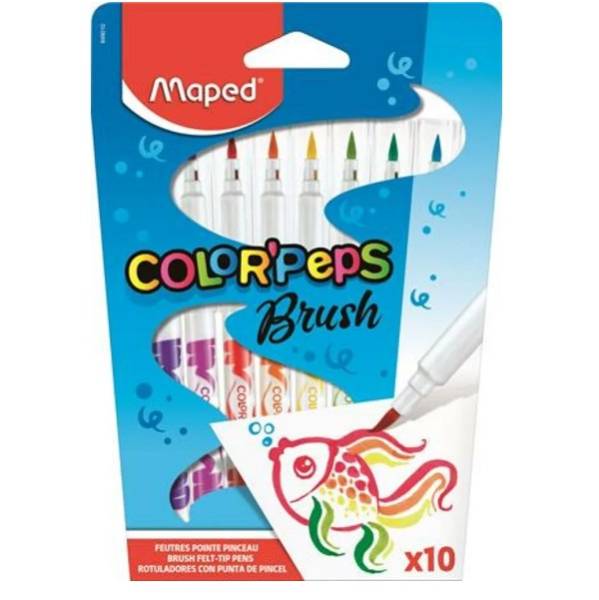 Maped ecsetvégű filctoll szett 10 db-os – Color Peps