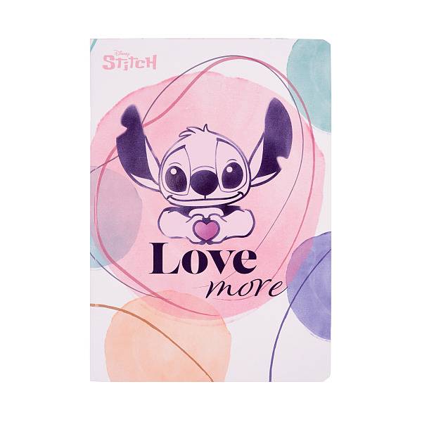 Stitch A5-ös kockás füzet 60 lapos - Love More