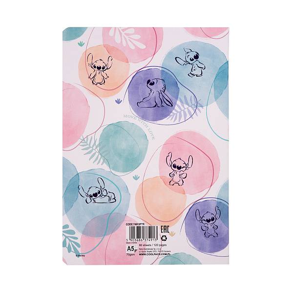 Stitch A5-ös kockás füzet 60 lapos - Kollázs