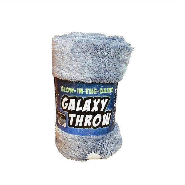 Sötétben világító plüss takaró - Galaxis