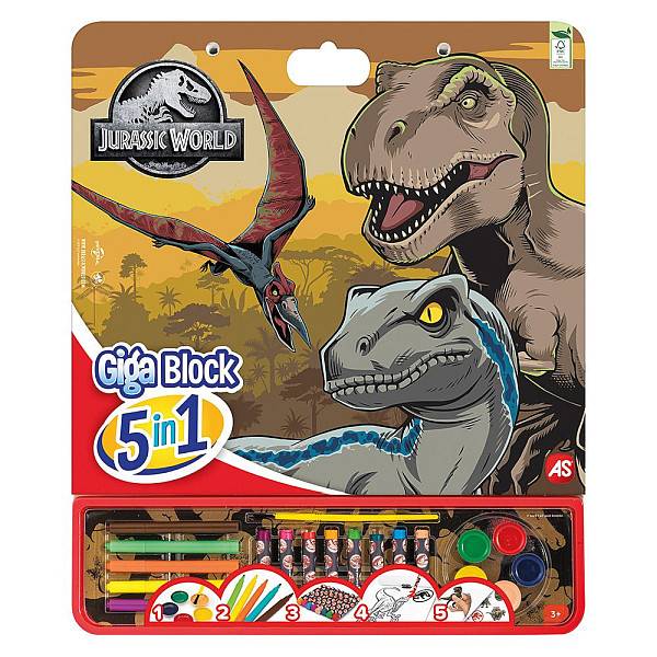 Jurassic World giga színező 5 az 1-ben kreatív szett