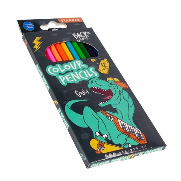 Starpak dinós színes ceruza készlet 12 db-os – Skate Dino