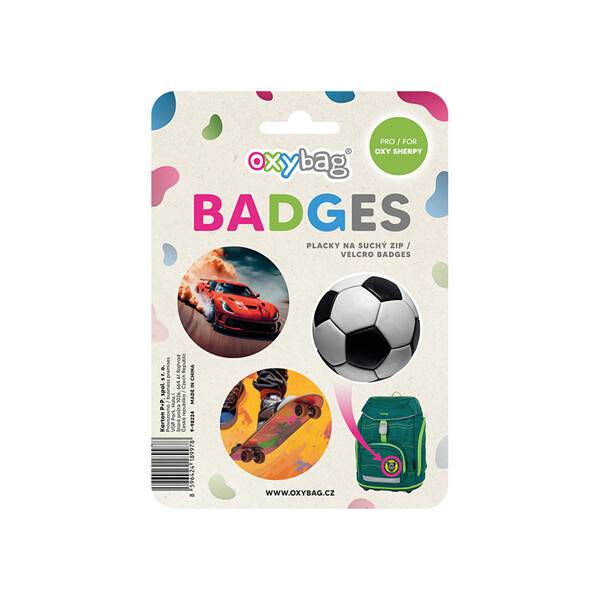 Oxybag tépőzáras kitűző, táskadísz – Sport
