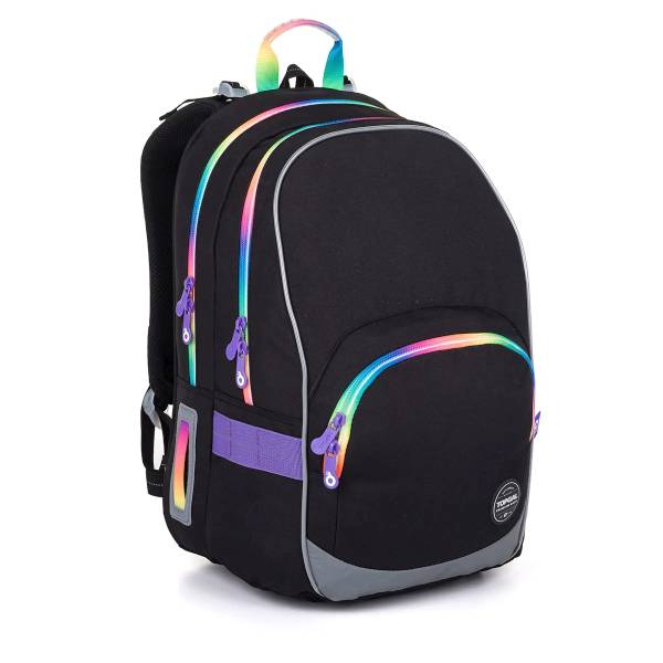 TOPGAL ergonomikus iskolatáska hátizsák KIMI – Rainbow Zipper