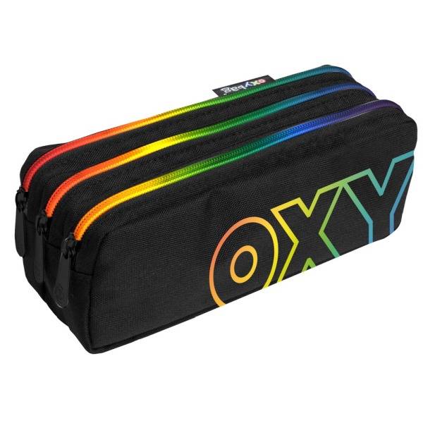 Oxybag 3 rekeszes tolltartó, neszesszer – Rainbow Zipper