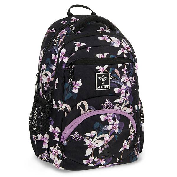 Ars Una virágos anatómiai iskolatáska, hátizsák – Botanic Orchid (AU-C2)
