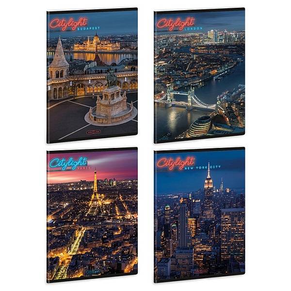 Ars Una A5-ös kockás füzet – City Light – többféle