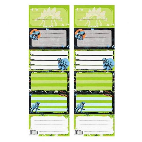 Starpak dinoszauruszos füzetcímke 6 db-os kétféle