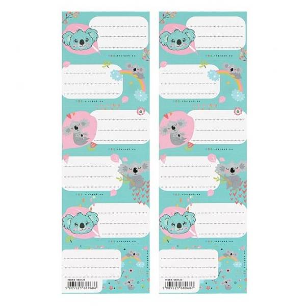 Starpak koalás füzetcímke 6 db-os