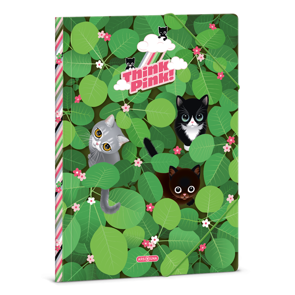 Ars Una cicás gumis mappa A/4 Think Pink Leaves