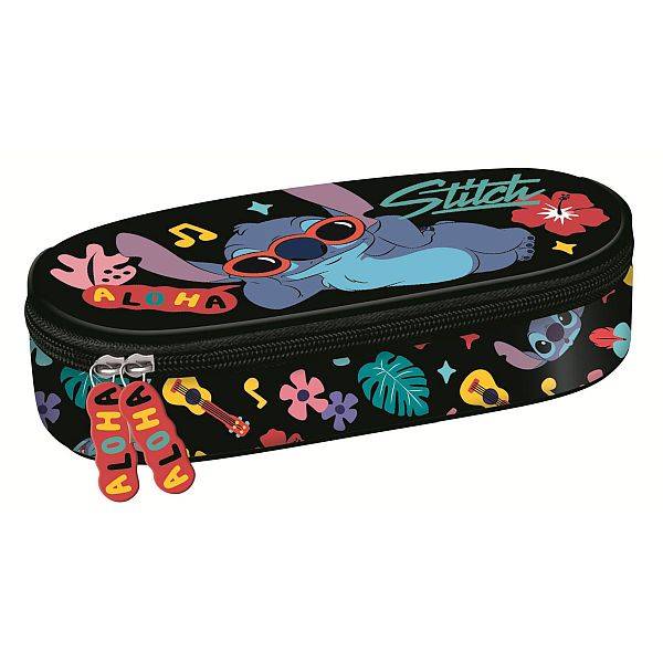 Stitch ovális tolltartó – Black Aloha