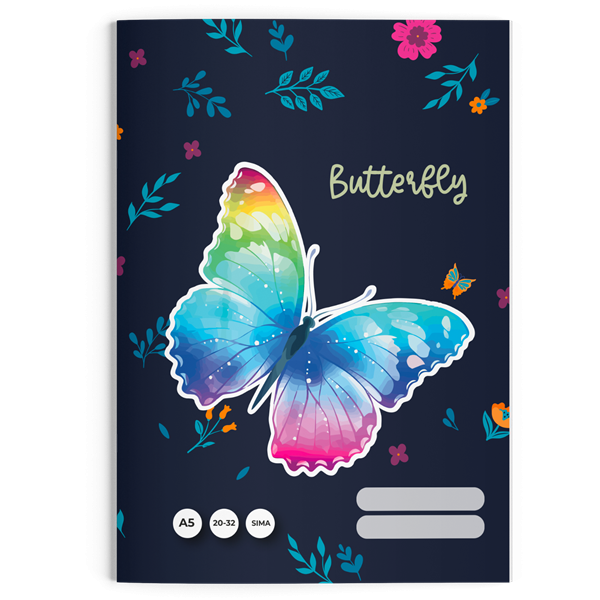 Oxybag 1. osztályos vonalas füzet A5 – Butterfly