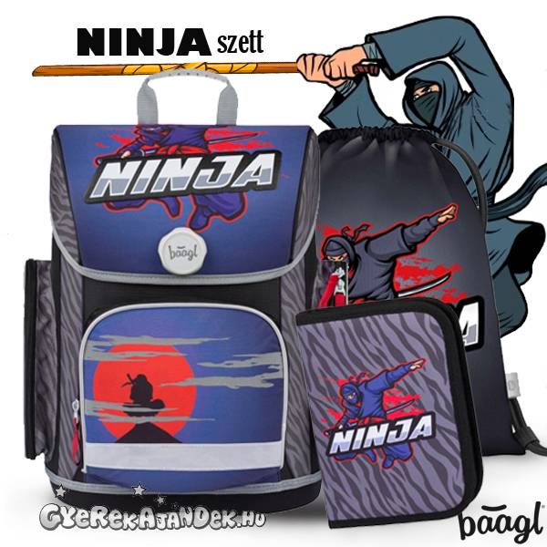 BAAGL iskolatáska csatos SZETT – NINJA