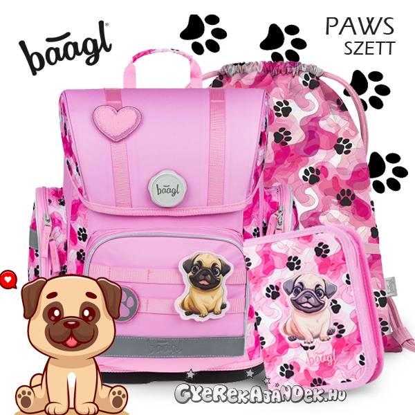 Baagl ergonomikus kutyás iskolatáska SZETT – Paws
