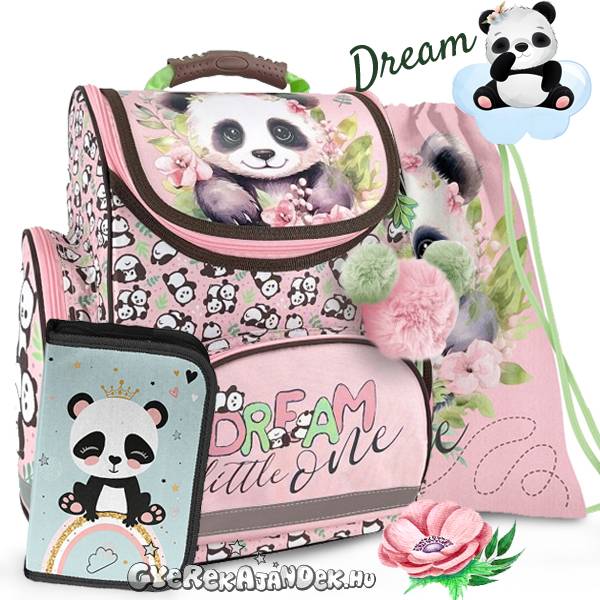 Pandás ergonomikus iskolatáska SZETT – Dream