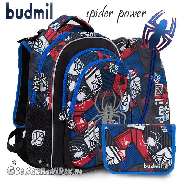 Budmil pókos iskolatáska SZETT – Spider Power