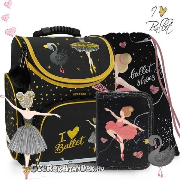 Starpak balerinás ergonomikus iskolatáska SZETT – Black