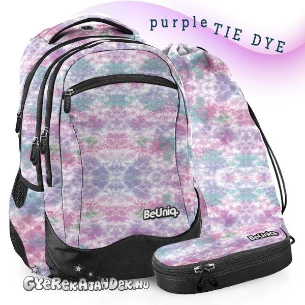 Paso iskolatáska hátizsák SZETT – Purple Tie Dye