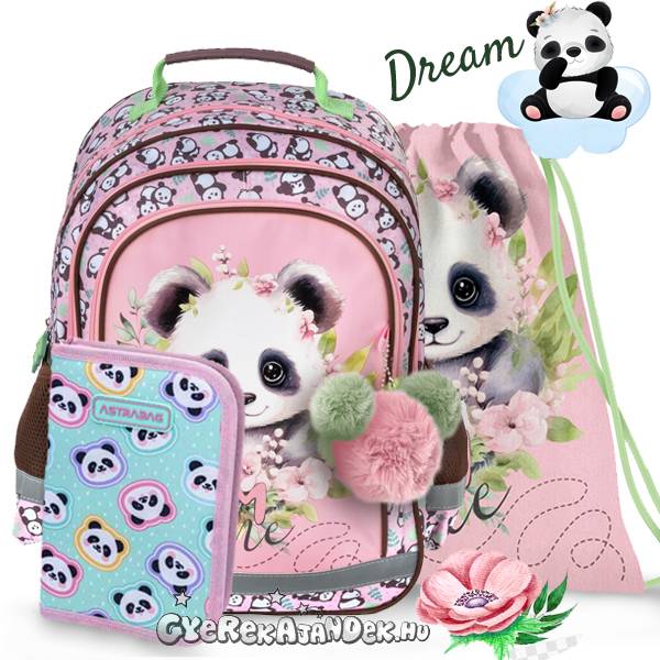 Pandás iskolatáska hátizsák SZETT – Dream