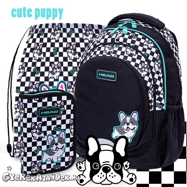 Head kutyás iskolatáska, hátizsák 39 cm SZETT – Cute Puppy
